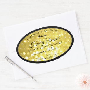 Glamour Yellow Gold Sparkle Glitter Product Labels