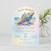 Glamour Zee Schelp Oceaan Strand Kust Design Kaart (Staand voorkant)