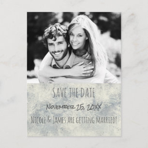 Glamour Zilver Wit Winter Save The Date Foto Aankondigingskaart