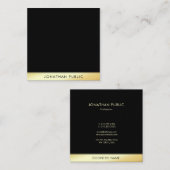 Glamour Zwart Goud Professionele Elegante Sjabloon Vierkante Visitekaartje (Voorkant / Achterkant)
