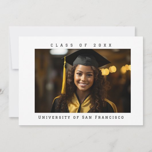 Glamour Zwart/Gouden Strik Uitnodiging Afstudeerfe (Achterkant)