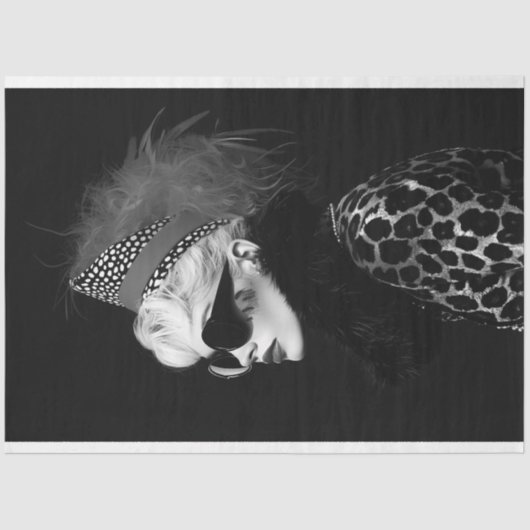 Glamour Zwart-wit Mode Decoupage Tissuepapier (Voorkant)