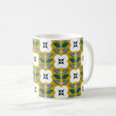  glamourbloem - geel en blauw koffiemok (Voorkant rechts)