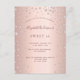 Glamourese gouddiamanten, gezoet 16 roos briefkaart