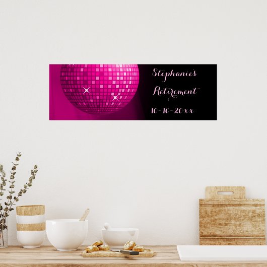 Glamourese hot-roze discobal poster (Keuken)