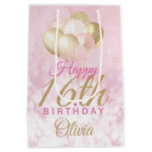 Glamoureus 16th Birthday Balloon Medium Cadeauzakje (Achterkant)