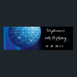 Glamoureus 18th Birthday Blue Party Disco Ball Poster<br><div class="desc">Elegant 18e verjaardagsfeestfeestfeestspandoeken voor vrouwen en meisjes. Met een prachtig afbeelding van een zwevende, funky, dun blauw retroflectorbal, gedrukt op een romantische blauwe en zwarte golvende achtergrond. Grafische, klastige, schattige, meisjes, hedendaagse, moderne spandoeken voor feestjes in trendy, modieuze kleuren. Deze grove, glamoureuze fancy, stijlvolle, geavanceerde, , girale posters worden alleen...</div>