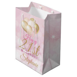 Glamoureus 21ste Birthday-ballon Medium Cadeauzakje