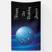 Glamoureus 21ste verjaardag Blue Party Disco Ball Spandoek (Verticaal)
