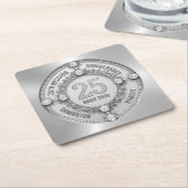 Glamoureus 25e bruiloft Jubileum Kartonnen Onderzetters (Schuin)