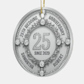 Glamoureus 25e bruiloft Jubileum Keramisch Ornament (Links)