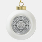 Glamoureus 25e bruiloft Jubileum Keramische Bal Ornament (Voorkant)