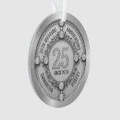 Glamoureus 25e bruiloft Jubileum Ornament (voorkant)