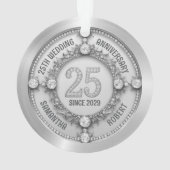 Glamoureus 25e bruiloft Jubileum Ornament (achterkant)