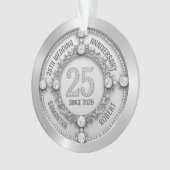 Glamoureus 25e bruiloft Jubileum Ornament (voorkant)