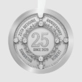 Glamoureus 25e bruiloft Jubileum Ornament (voorkant)