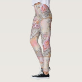 Glamoureus 3-D sprankelende inkt bloemen patroon Leggings (Links)
