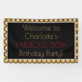 Glamoureus 50e verjaardag spandoek (Horizontaal)