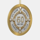 Glamoureus 50ste bruiloft Jubileum Keramisch Ornament (Rechts)