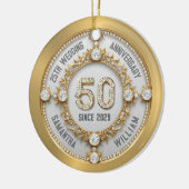 Glamoureus 50ste bruiloft Jubileum Keramisch Ornament (Links)