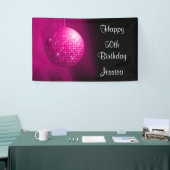 Glamoureus 50th Birthday Pink Party Disco Ball Spandoek (Beurs)