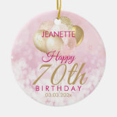 Glamoureus 70th Birthday Balloon Keramisch Ornament (Voorkant)