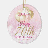 Glamoureus 70th Birthday Balloon Keramisch Ornament (Links)