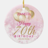 Glamoureus 70th Birthday Balloon Keramisch Ornament (Achterkant)