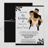 Glamoureus African American Wedding Invitation Kaart (Voorkant / Achterkant)