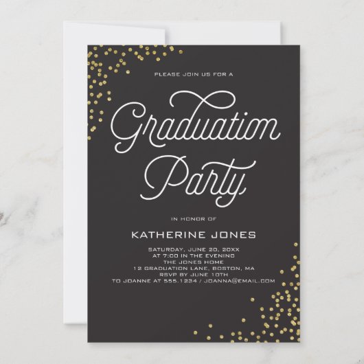 Glamoureus Afstudeerder 4-Foto Collage Afstuderen Kaart (Achterkant)