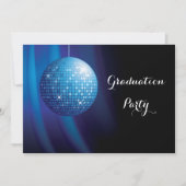 Glamoureus Afstuderen Blue Party Disco Ball Kaart (Voorkant)