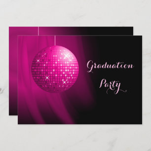Glamoureus Afstuderen Pink Party Disco Ball Kaart
