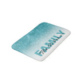 Glamoureus Aqua Blue Glitter Sequin Ombre Monogram Badmat (Gekanteld)