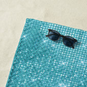 Glamoureus Aqua Blue Glitter Sequin Ombre Monogram Strandlaken (In situ)