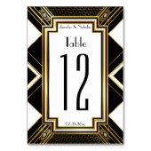 Glamoureus Art Deco geometrisch huwelijkstafelnumm Kaart (Achterkant)