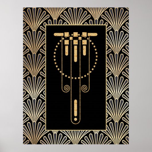 Glamoureus Art Deco Poster. Poster (Voorkant)