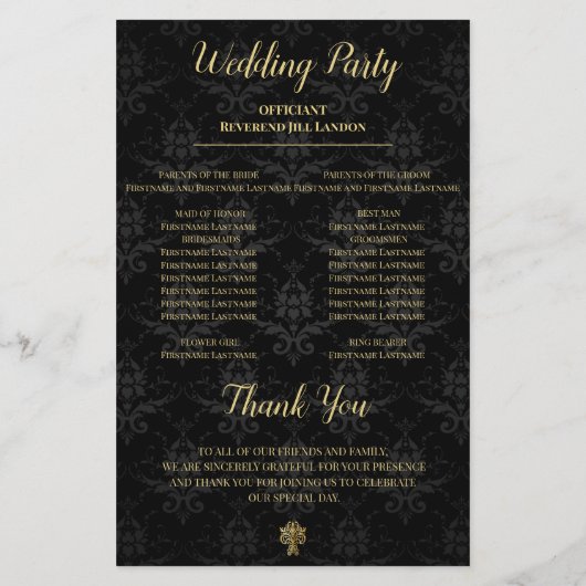 Glamoureus avondhuwelijksprogramma (Achterkant)