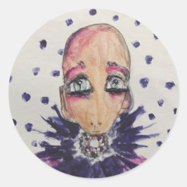 Glamoureus baby in violet ronde sticker