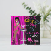Glamoureus Bachelorette party roze meisjes nacht u Kaart (Staand voorkant)