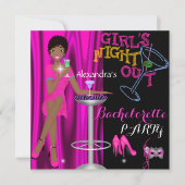 Glamoureus Bachelorette party roze meisjes nacht u Kaart (Voorkant)