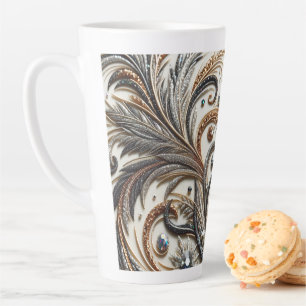 Glamoureus barok design met glitter en edelstenen latte mok