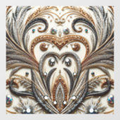 Glamoureus barok design met glitter en edelstenen raamsticker (Vel)