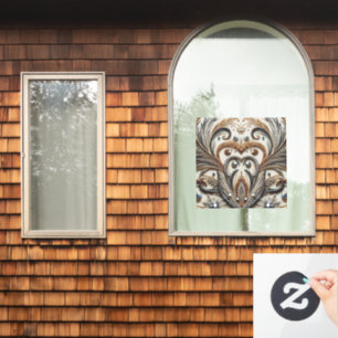 Glamoureus barok design met glitter en edelstenen raamsticker