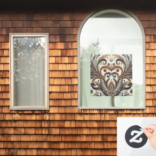 Glamoureus barok design met glitter en edelstenen raamsticker (Huis Raam)