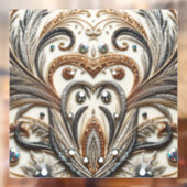 Glamoureus barok design met glitter en edelstenen raamsticker (Vel 2)