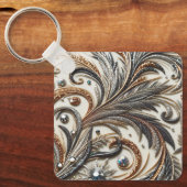 Glamoureus barok design met glitter en edelstenen sleutelhanger (Voorkant)