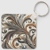 Glamoureus barok design met glitter en edelstenen sleutelhanger (Achterkant)