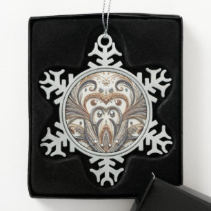 Glamoureus barok design met glitter en edelstenen tin sneeuwvlok ornament