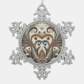 Glamoureus barok design met glitter en edelstenen tin sneeuwvlok ornament (Voorkant)