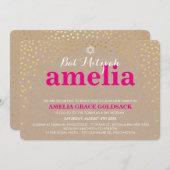 GLAMOUREUS BAT MITZVAH rustiek goud confetti kraft Kaart (Voorkant / Achterkant)